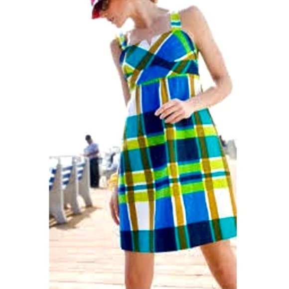 Revolve Trina Turk Nanna Dress Plaid Sweetheart - 4 - Picture 1 of 8